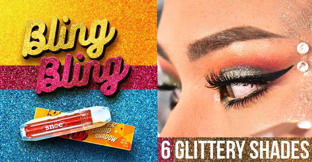 Bling bling 6 Glitter Liquid Eyeshadow in GUN METAL shades.