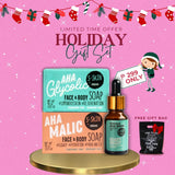 Skin Care - Glycolic Soap + Glycolic Serum + Malic Soap Christmas Gift Set