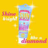 A tube of Instant Diamond White Sun Face & Body Lotion SPF 50++ from HERE COMES THE SUN CREAM for skincare.
