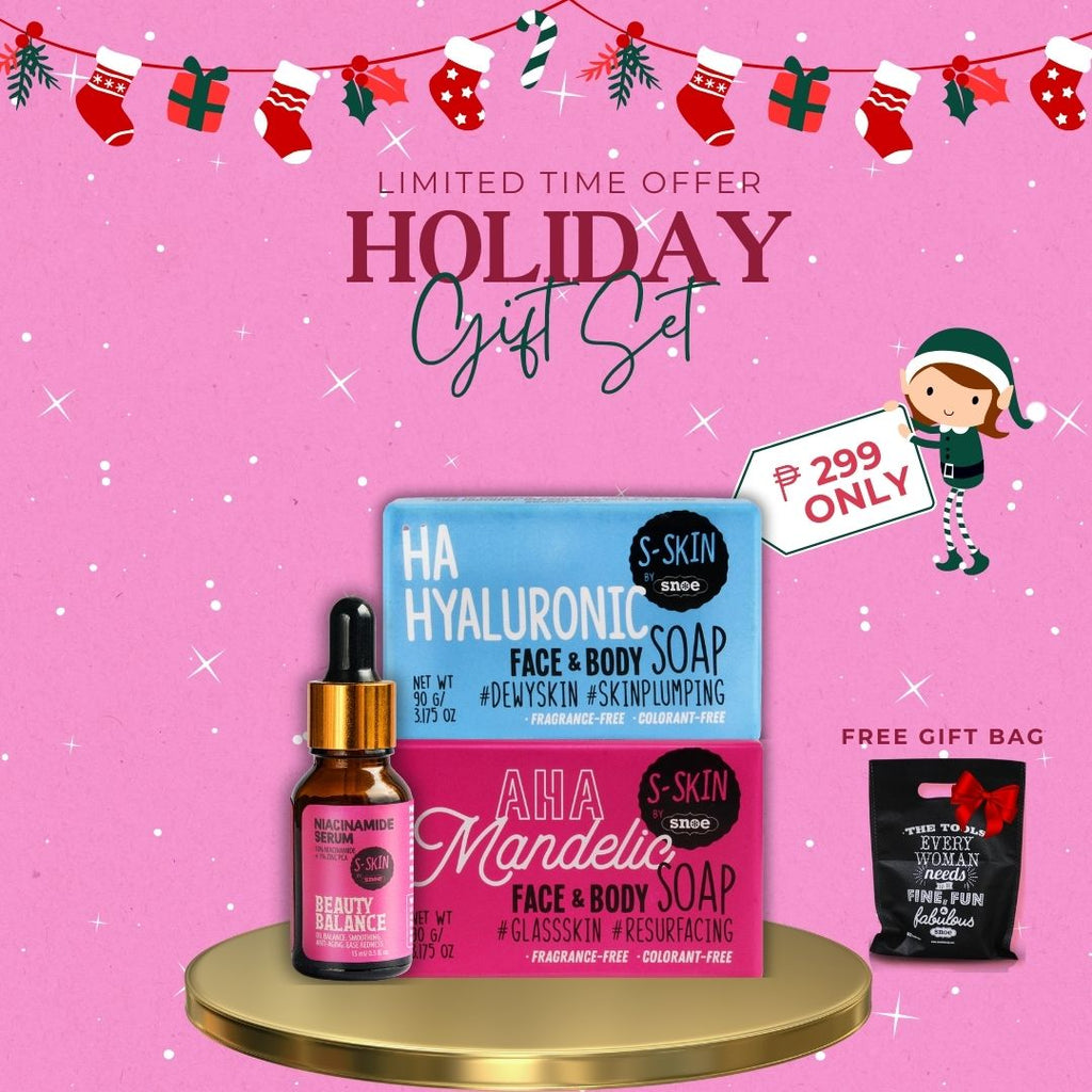 Skin Care - Niacinamide serum + Hyaluronic Soap + Mandelic Soap Christmas Gift Set