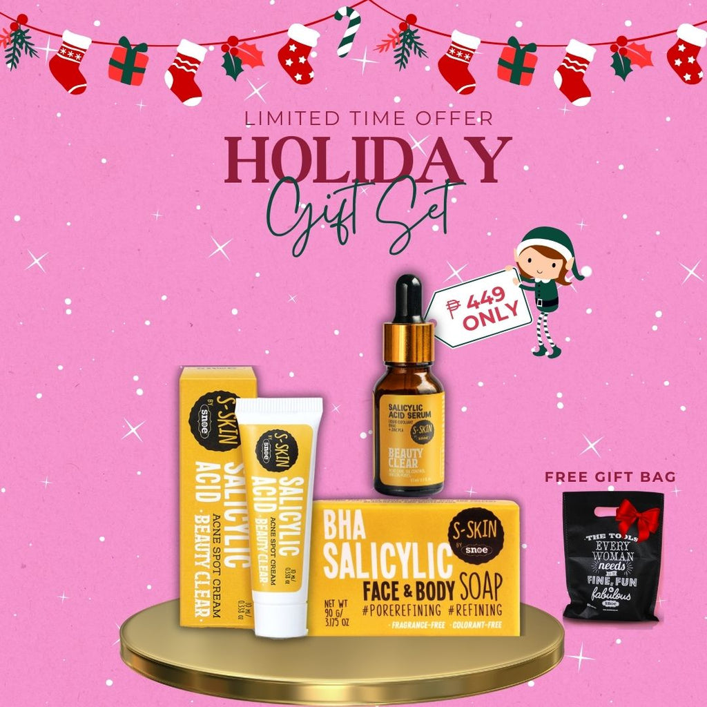 Skin Care - Salicylic Serum + Salicylic Soap + Salicylic Acne Spot Cream Holiday Gift Set